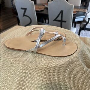 Silver summer sandals.